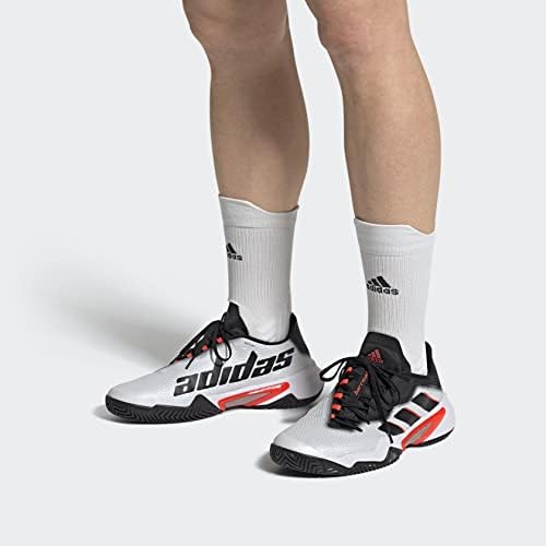 Мужская теннисная обувь Adidas Barricade Clay, белый/черный/красный — фото 3