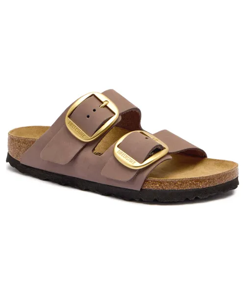 Кожаные тапочки Arizona с большой пряжкой Narrow fit Birkenstock, фиолетовый