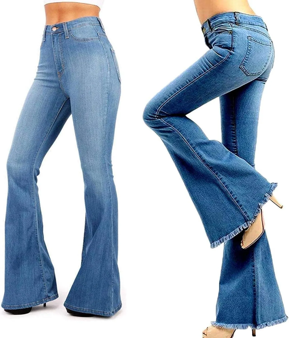 

Джинсы Jack David для женщин, 70s, Slim Fit, Flared Bell Bottom