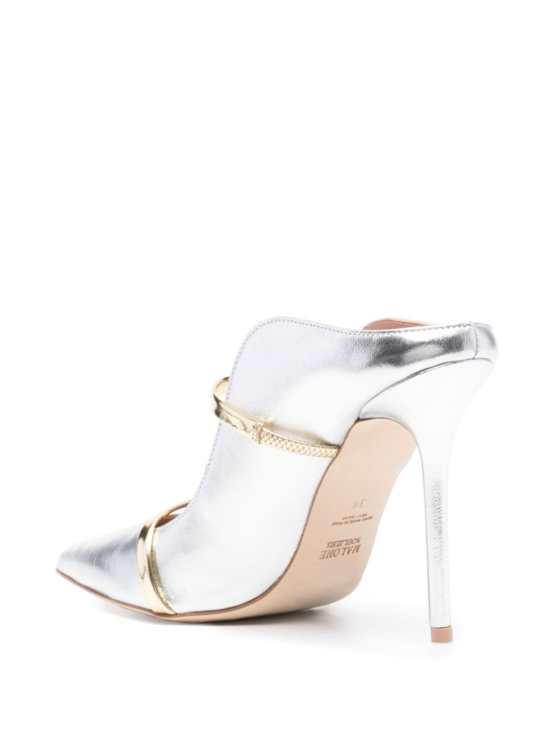 Туфли-лодочки Malone Souliers Maureen 100 мм, серебряный — фото 3