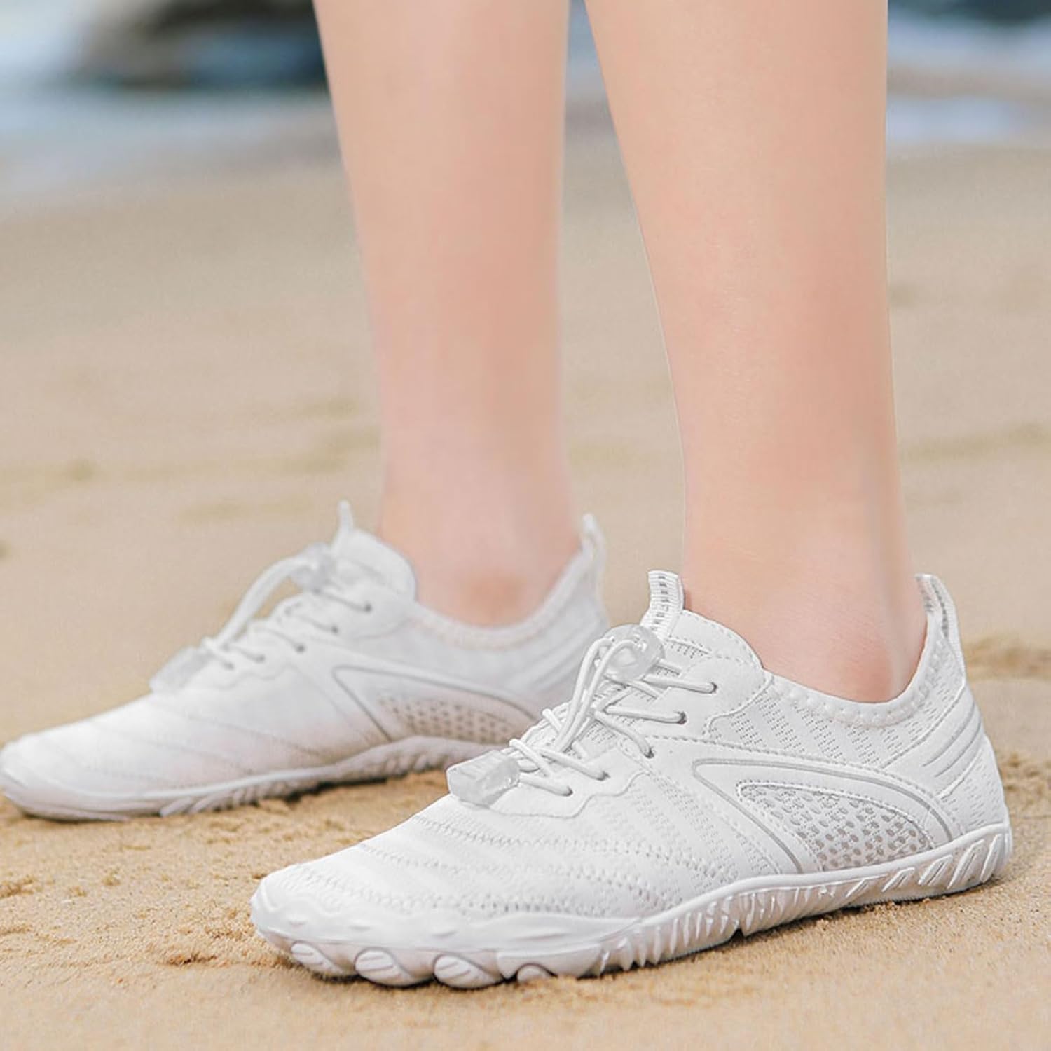 Женские кроссовки Kubbon Barefoot, минималистичные, с широкой носковой частью, легкие для тренировок, дышащие, не скользящие, спортивная обувь с ощущением естественного комфорта, белый — фото 3
