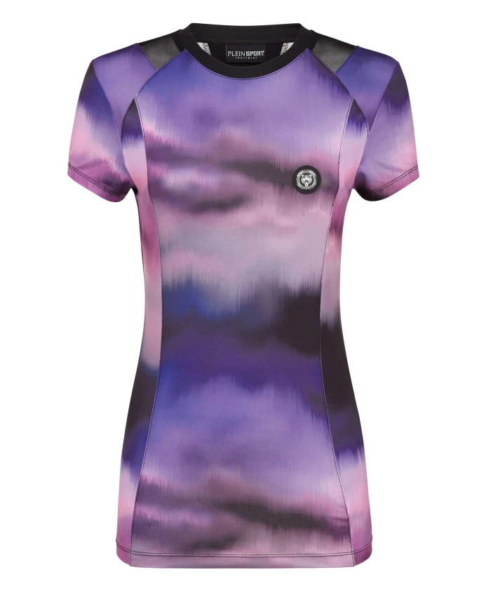 

Футболка с круглым вырезом и изображением тигра Plein Sport, фиолетовый