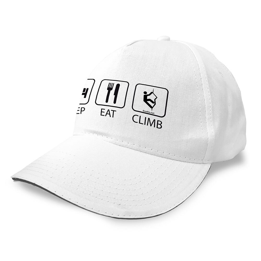 

Бейсболка Kruskis Sleep Eat And Climb, белый