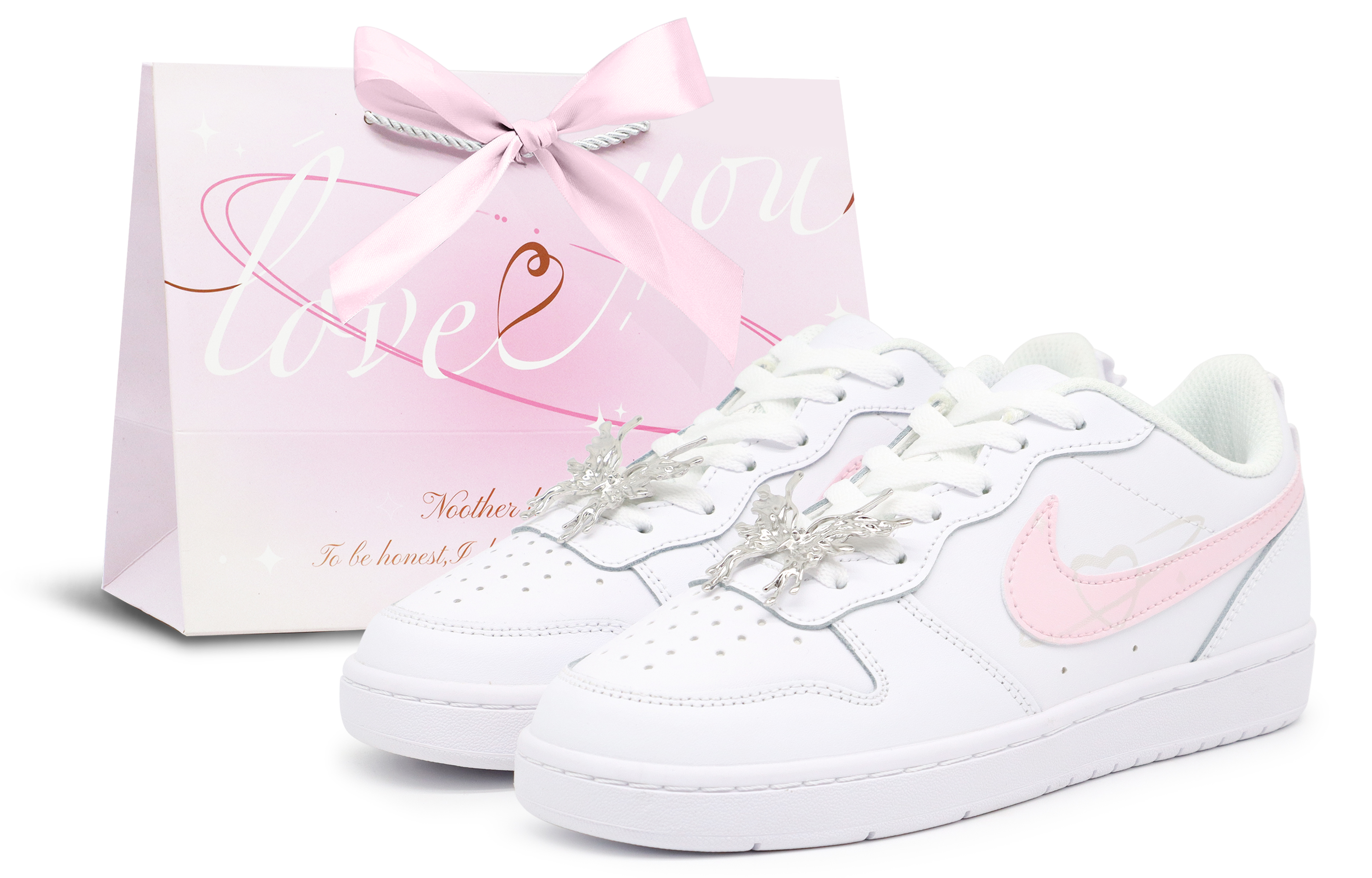 

Детские кроссовки для скейтбординга Court Borough Orange Factory, Planet Love Song Low Top для подростков Nike, розовый/белый