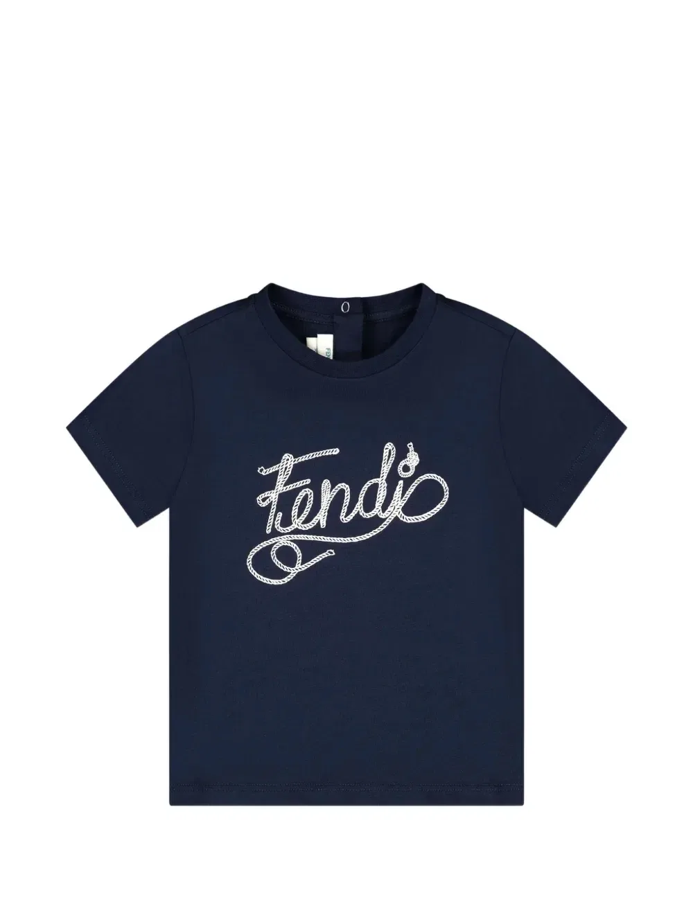 Футболка с вышивкой в виде каната Fendi Kids, синий