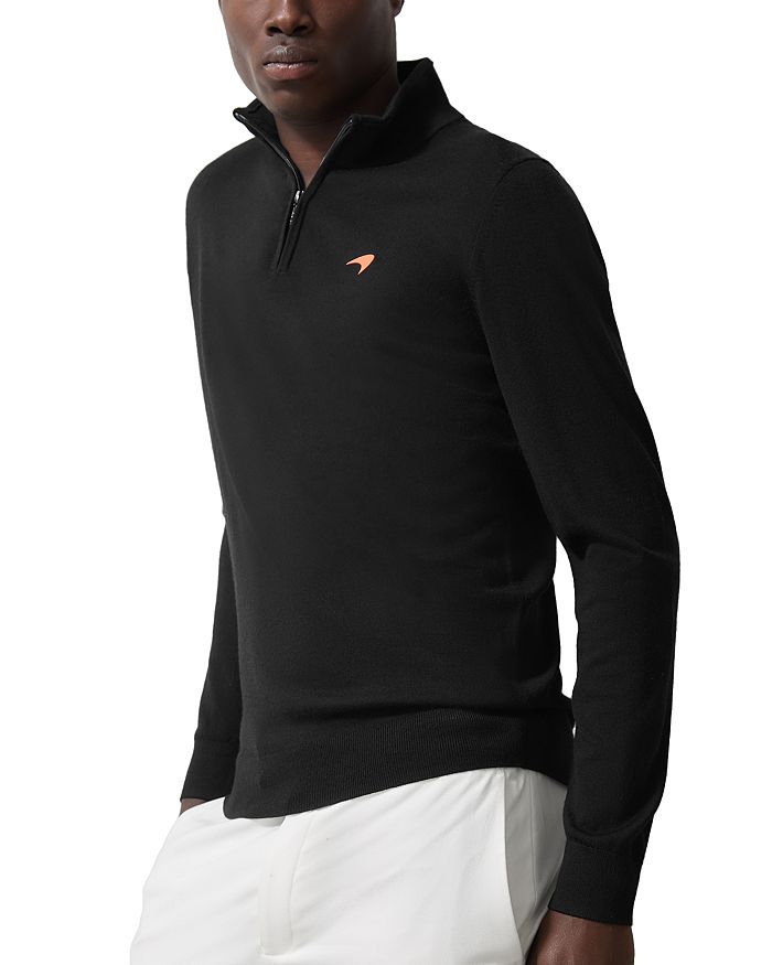 

x McLaren Slim Fit Свитер с V-образным вырезом из мериносовой шерсти REISS, черный