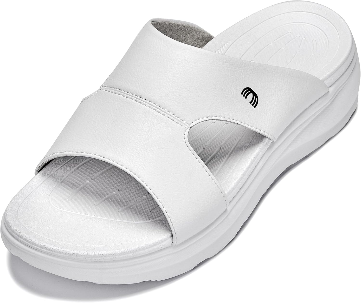 

Мужские невидимые обувные платформы CALTO - белые/матовые белые ультралегкие сандалии на платформе с легким надеванием - увеличение роста на 5 см - X1653 - размер 8 D(M) US