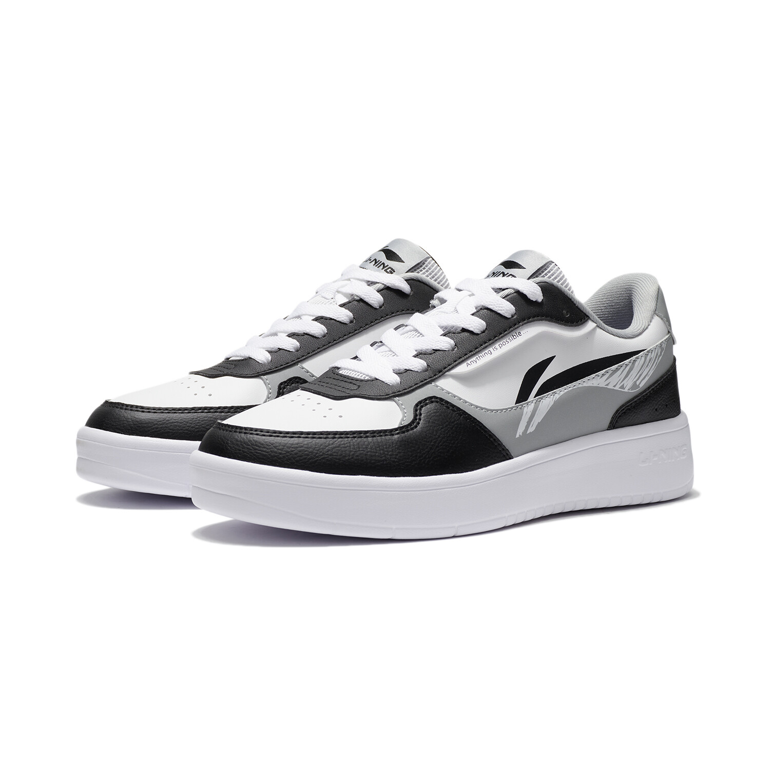Кроссовки LINING Skateboarding Shoes Men Low-top Black/grey/white, черный — фото 3