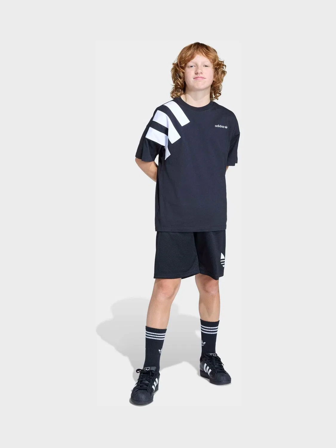 Футболка свободного кроя, Oversized, adidas Originals, черный — фото 4