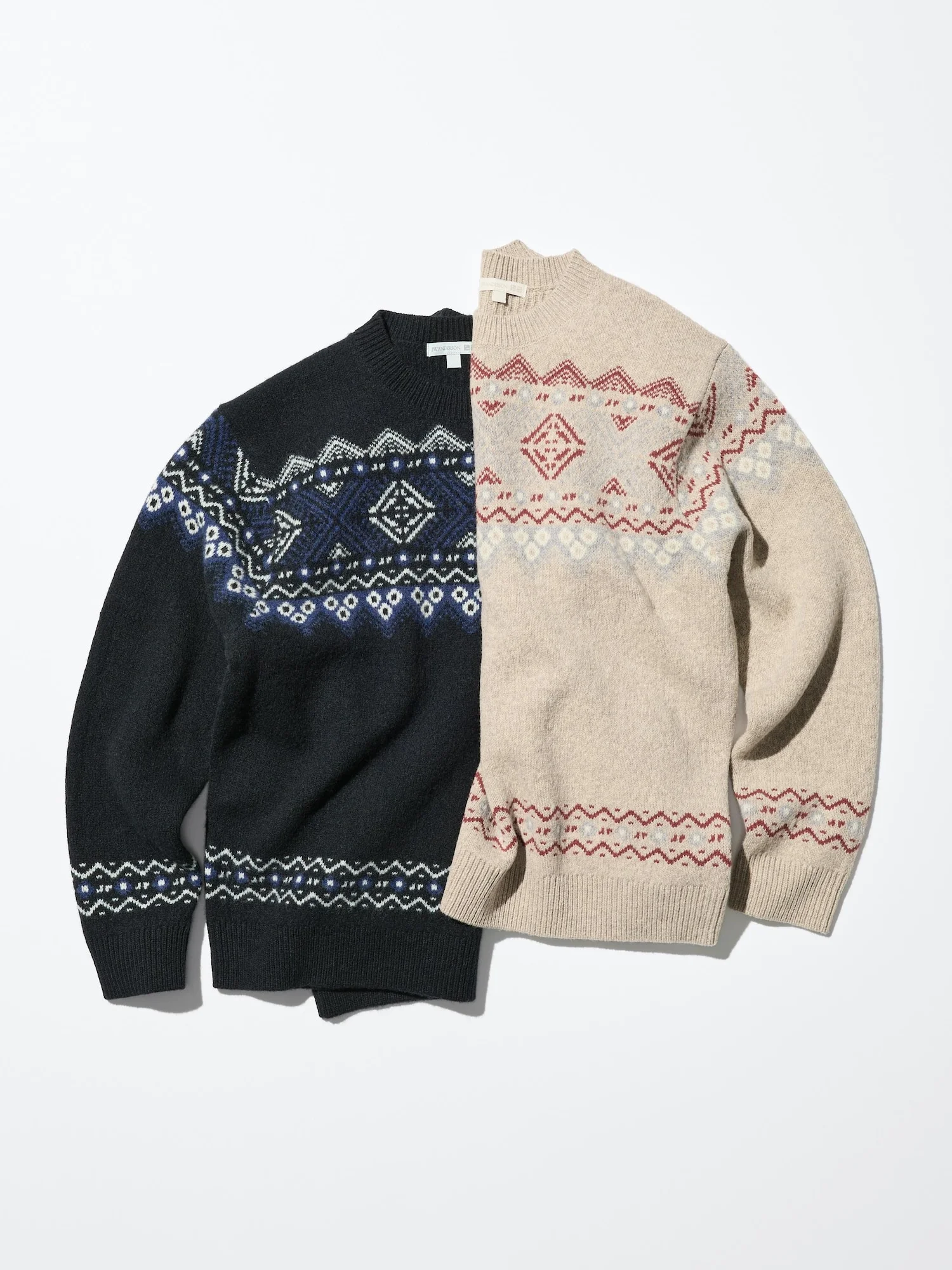Свитер Uniqlo x JW Anderson Lambswool Fair Isle Crew Neck, 09 черный — фото 2