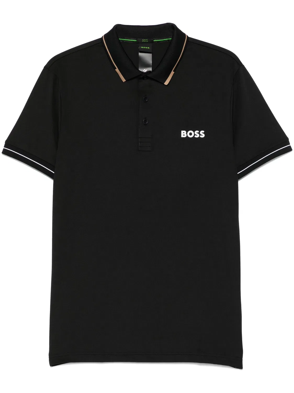 Поло из струящегося джерси BOSS, черный