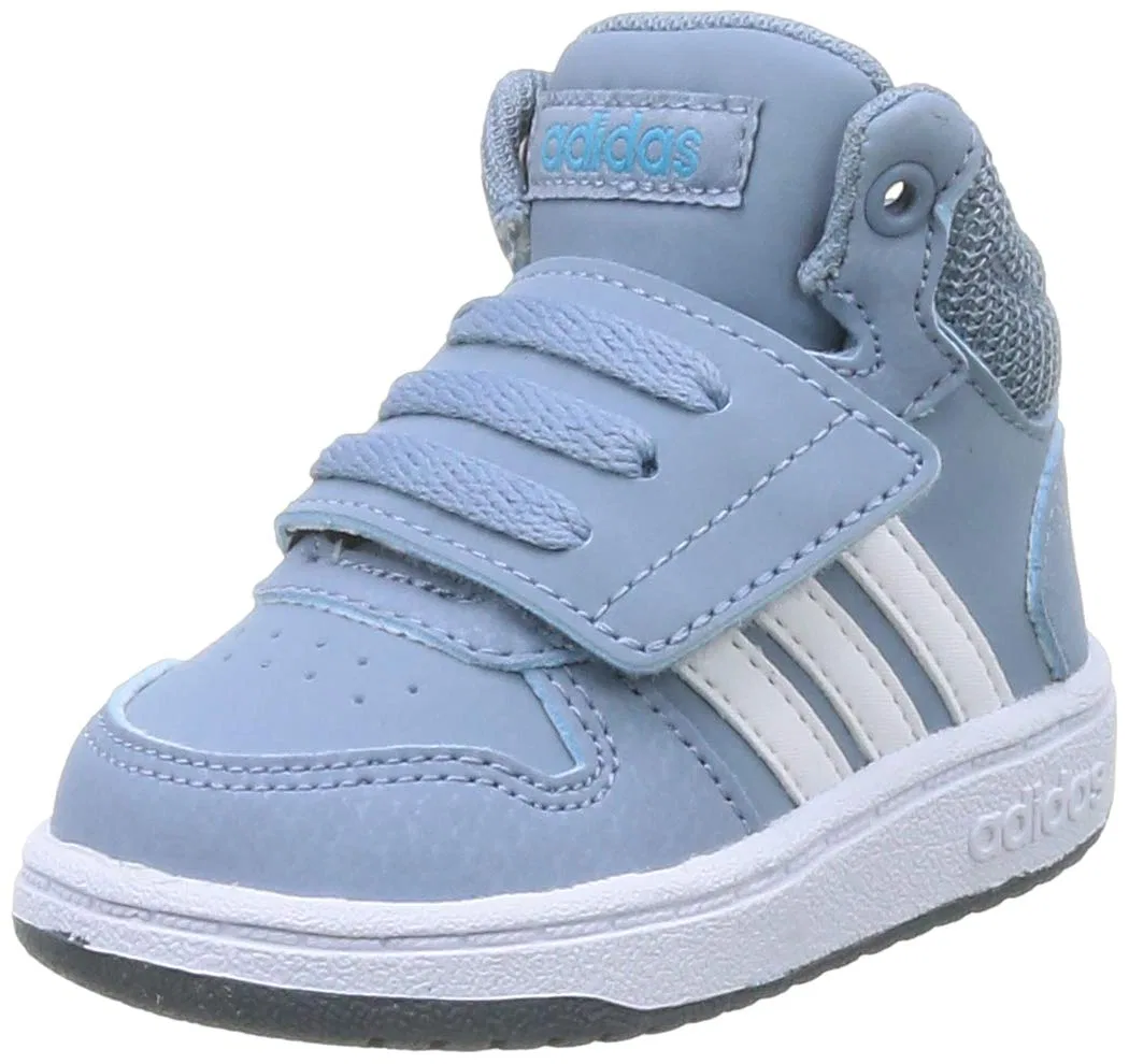 Детские кроссовки для мальчиков с липучками Adidas Hoops Mid 2.0 I, Tactile Blue Ftwr White Legacy Blue