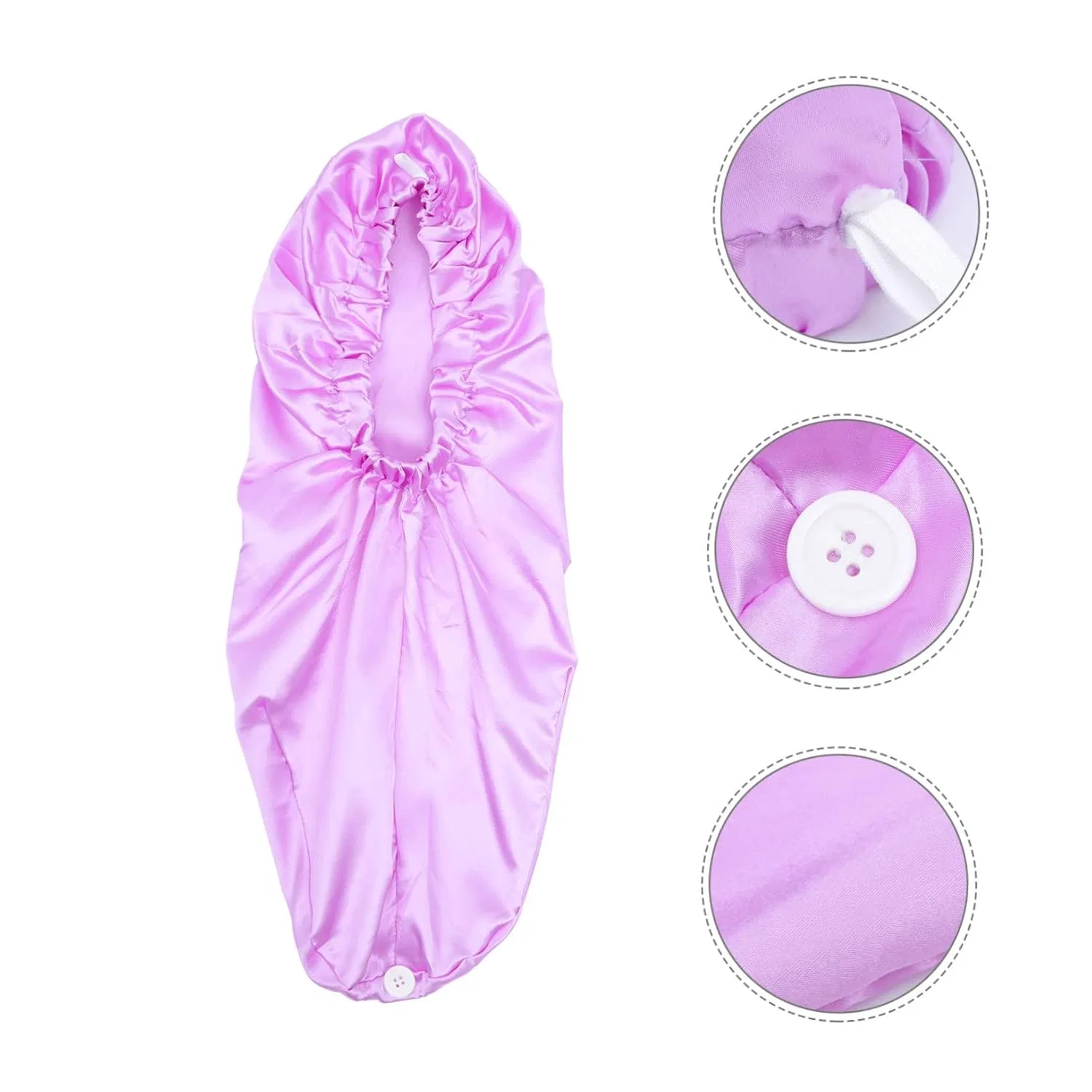 Шапочка для душа из сатина, Beavorty, 3 шт, 62x28 см, Lilac — фото 2
