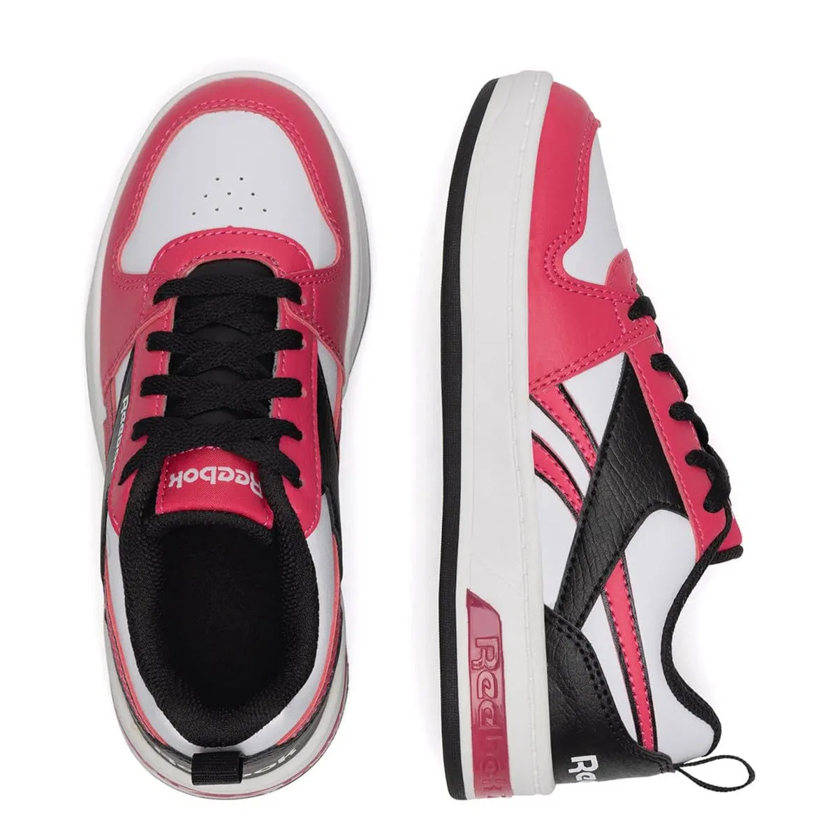 Детские кроссовки для девочек с принтом Reebok Royal Prime Step N' Flash Reebok, Boldpink White Black — фото 4