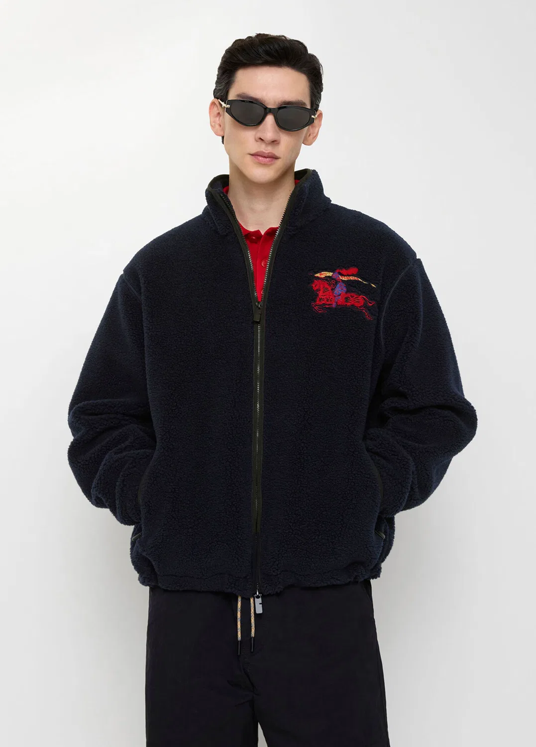 Флисовая куртка Burberry Fairfax, navy — фото 2