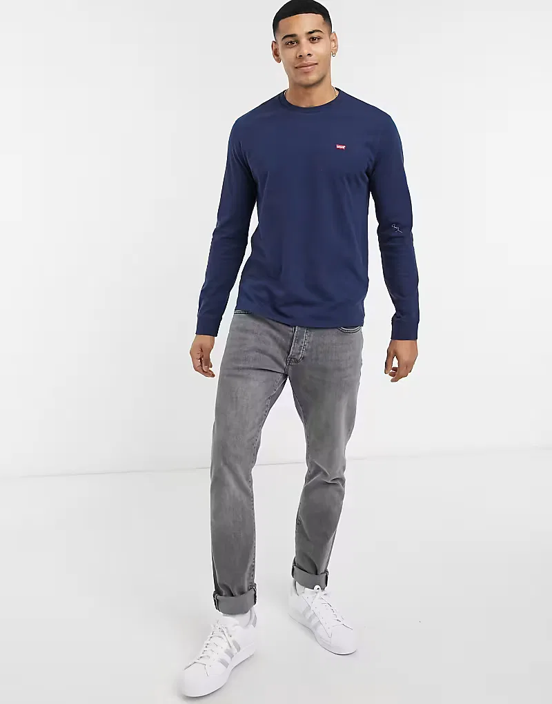 Топ с длинным рукавом с маленьким логотипом batwing original Levi's, темно-синий — фото 2