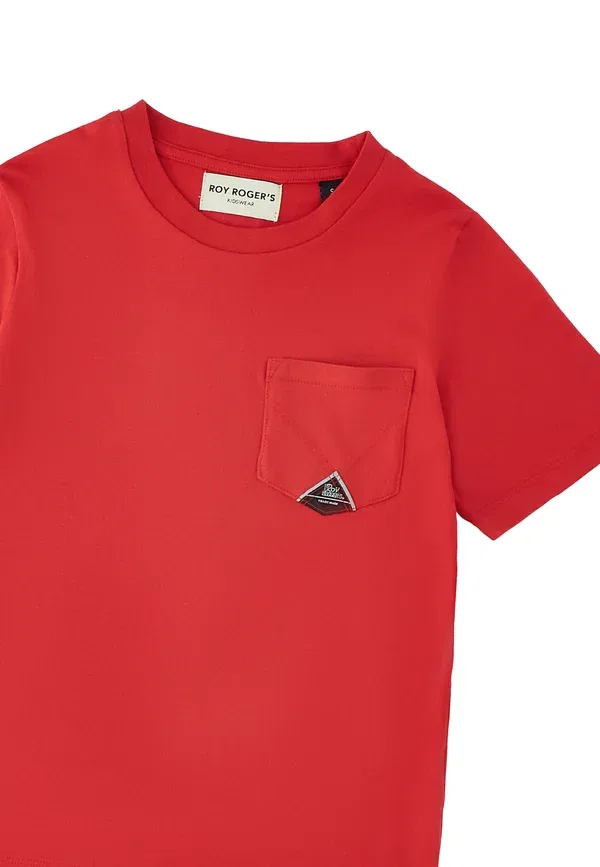 Футболка хлопковая Basic t-shirt Roy Rogers, Rosso, красный — фото 3