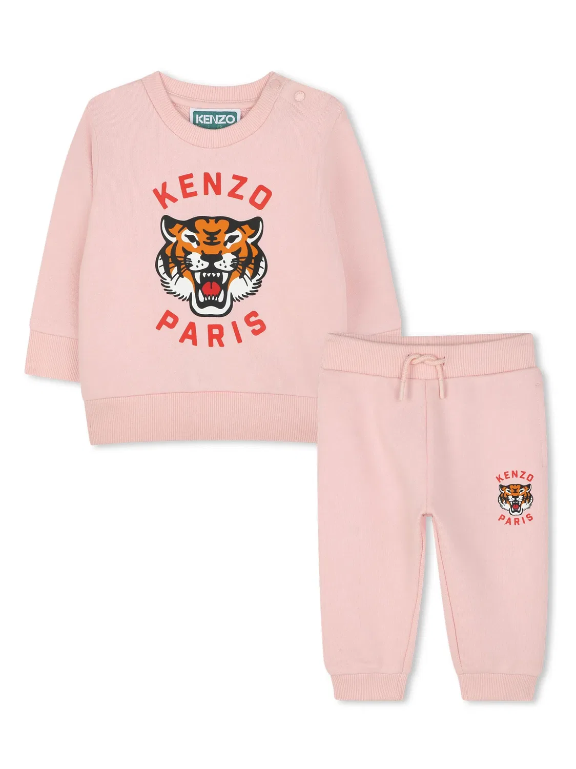 Комплект спортивной одежды с тигровым принтом Kenzo, розовый/многоцветный