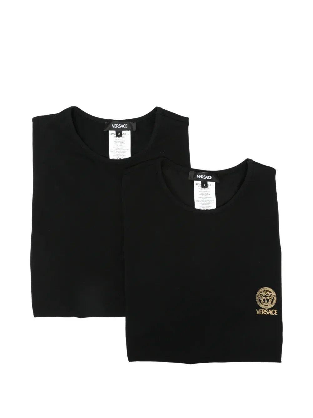 Футболка с логотипом (комплект из двух штук) Versace, черный