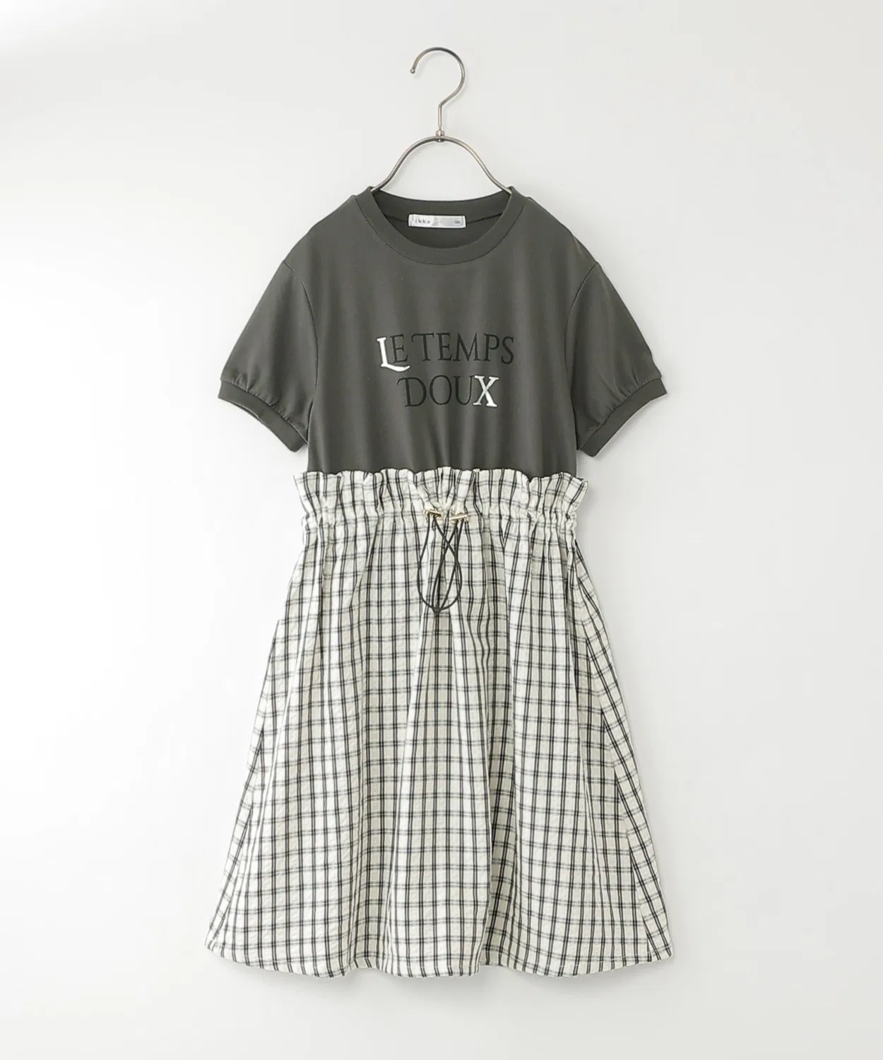 Детское платье для девочек с принтом, модель Droste Skirt Dock, ikka, Charcoal