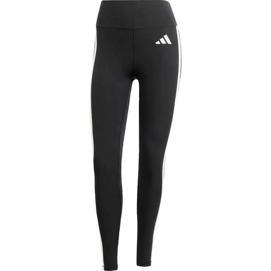 Спортивные леггинсы с принтом Optimé Essentials 3-Stripes, adidas, Черно-белый — фото 3