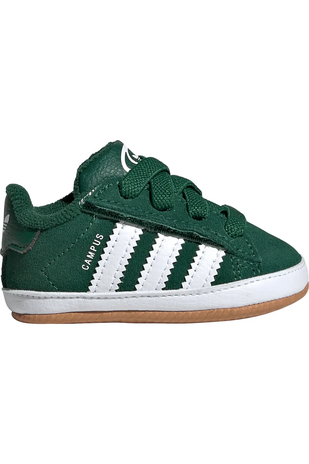 Детские кеды с застежкой-липучкой Campus 00s Crib Shoe adidas, Dark Green/White/Gum — фото 3