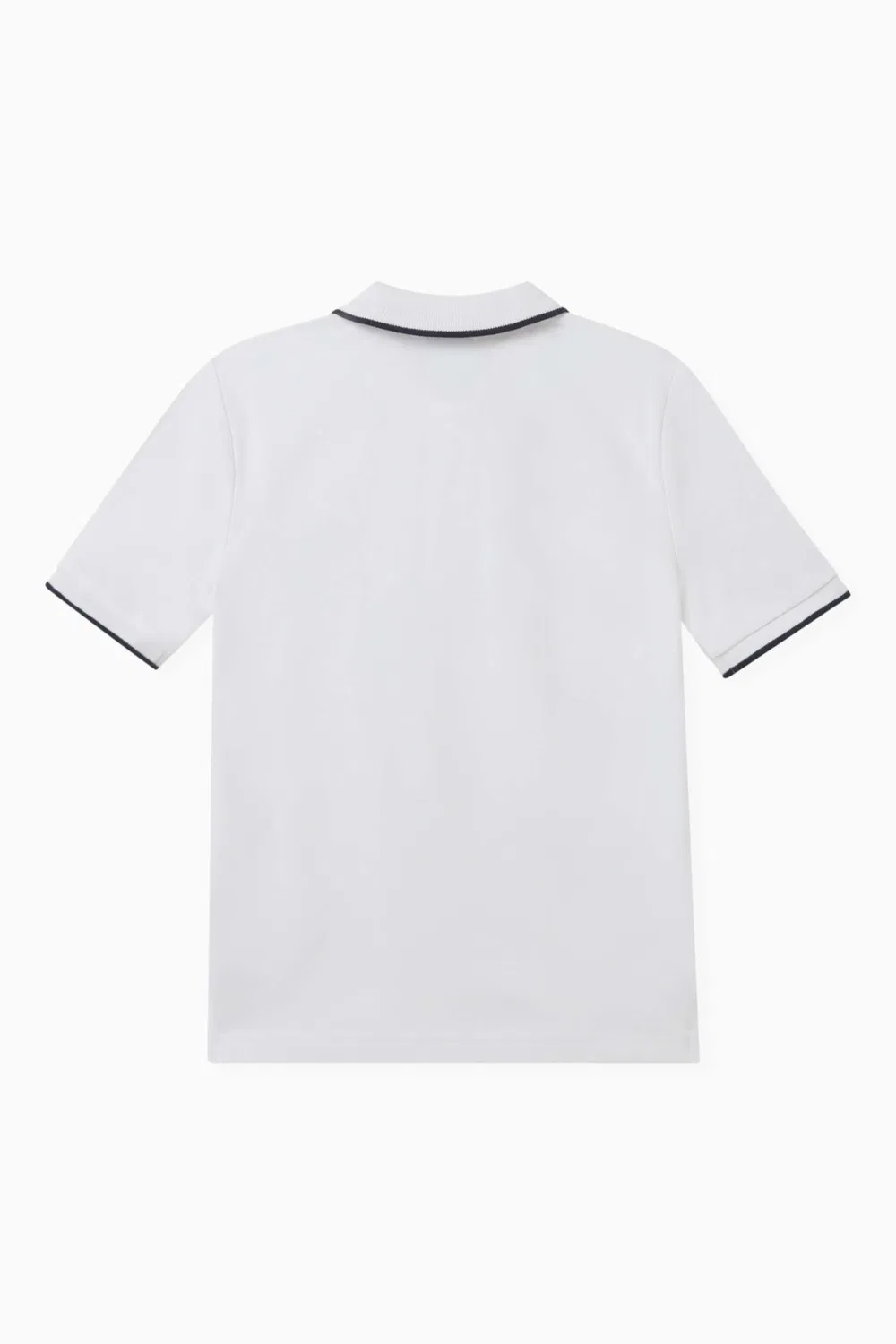 Поло хлопковое в пике с логотипом BOSS Kidswear, белый — фото 2