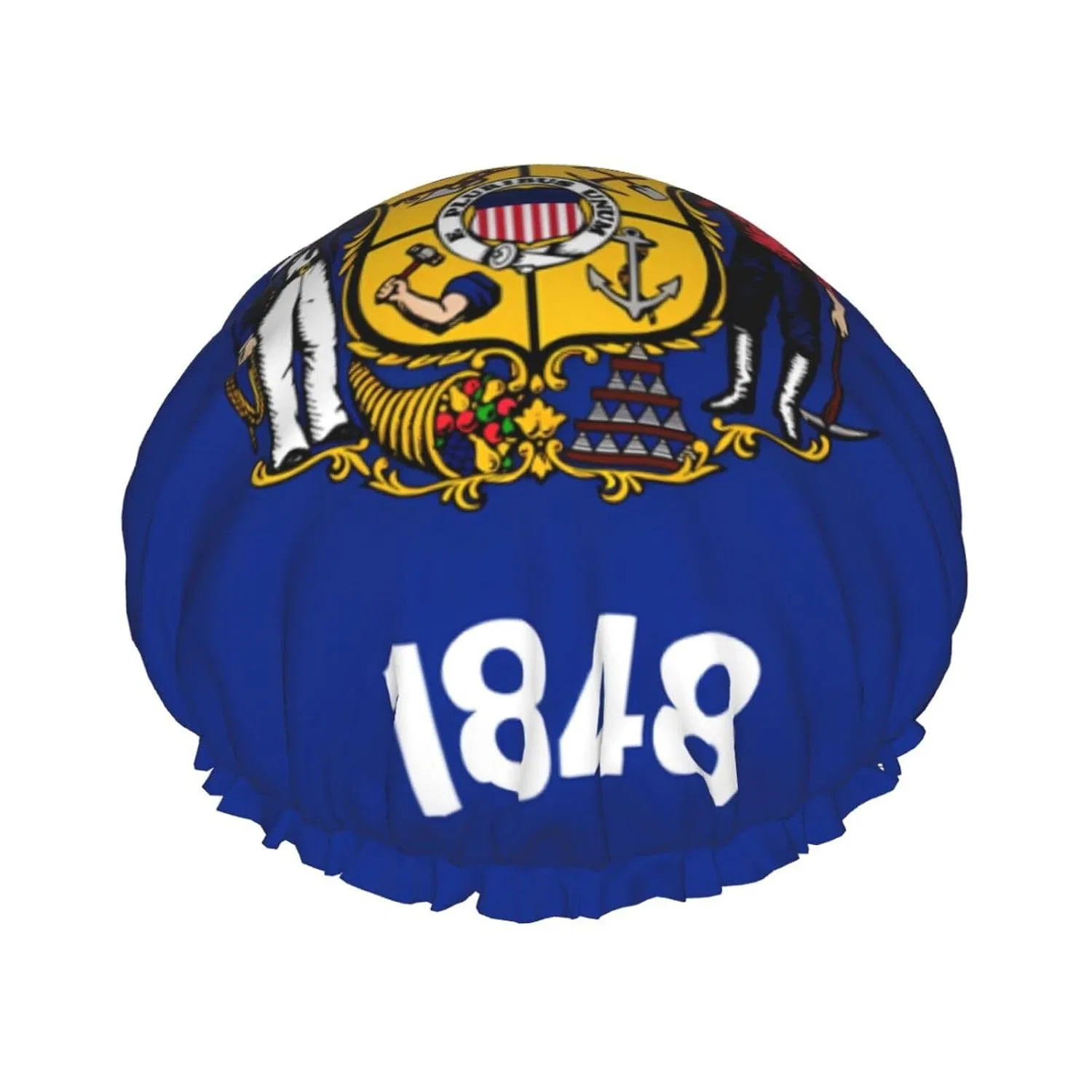 Шапочка для душа с принтом Wisconsin State Flag, TYUMH