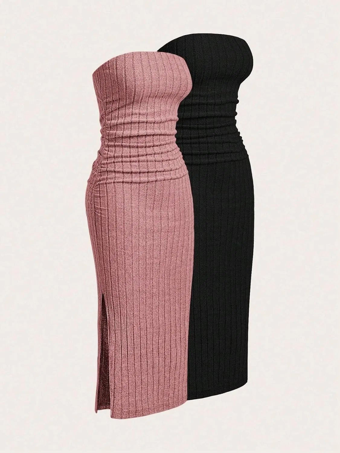 Женское повседневное платье bodycon с разрезом, Multicolor — фото 3