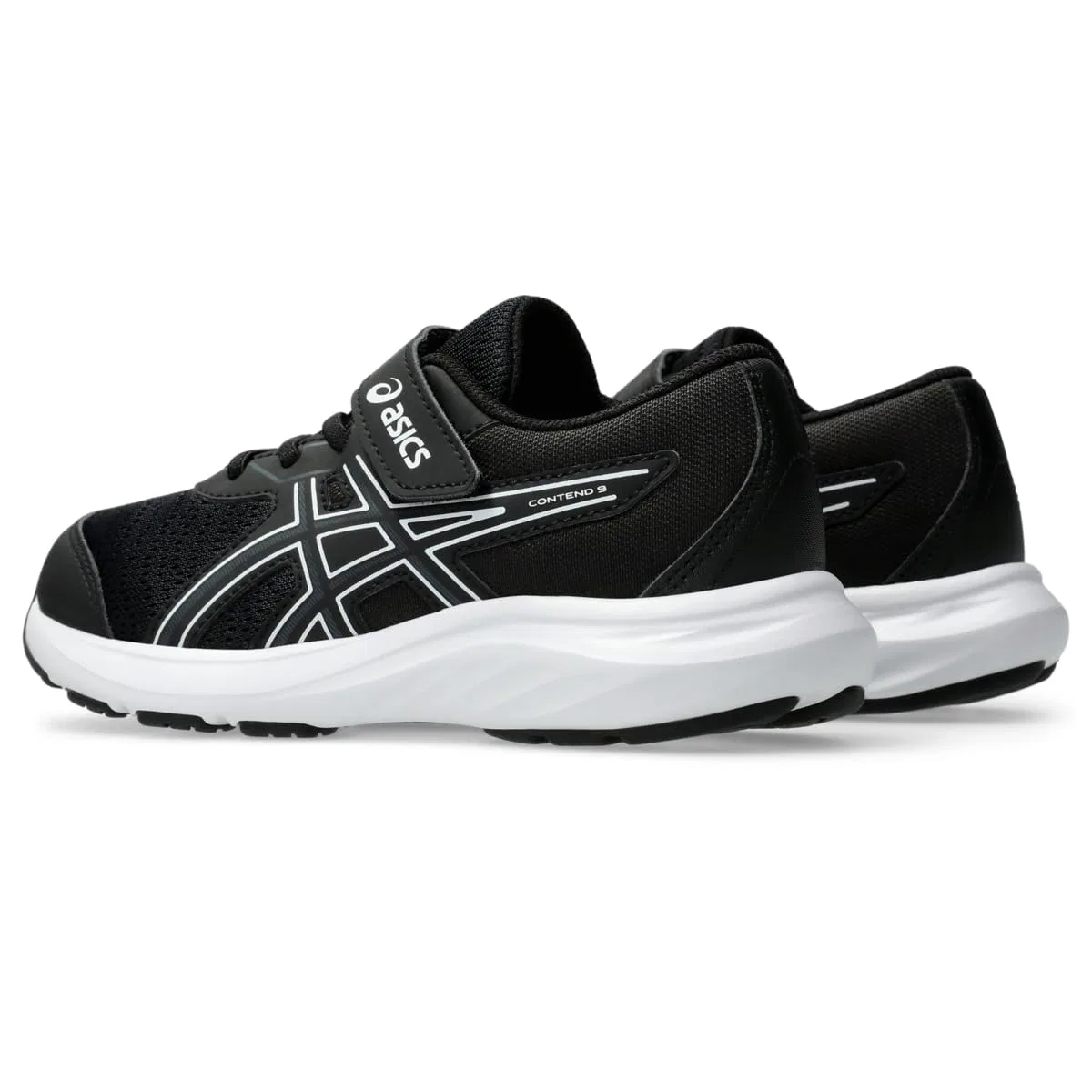 Детские кроссовки для мальчиков с принтом Contend 9°c ASICS, Black White — фото 3