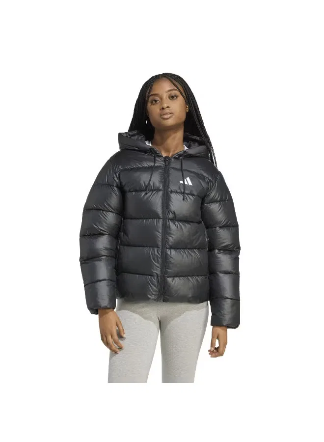 Куртка пуховик с капюшоном Essentials Climawarm Adidas, черный — фото 2