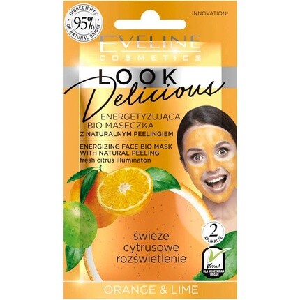 

Энергизирующая маска для лица Look Delicious с натуральным отшелушивающим эффектом 10 мл, Eveline Cosmetics