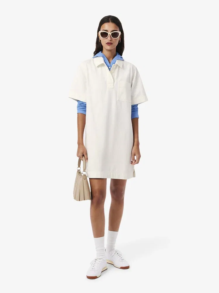 Платье джинсовое LACOSTE White, поло, 100% хлопок — фото 4