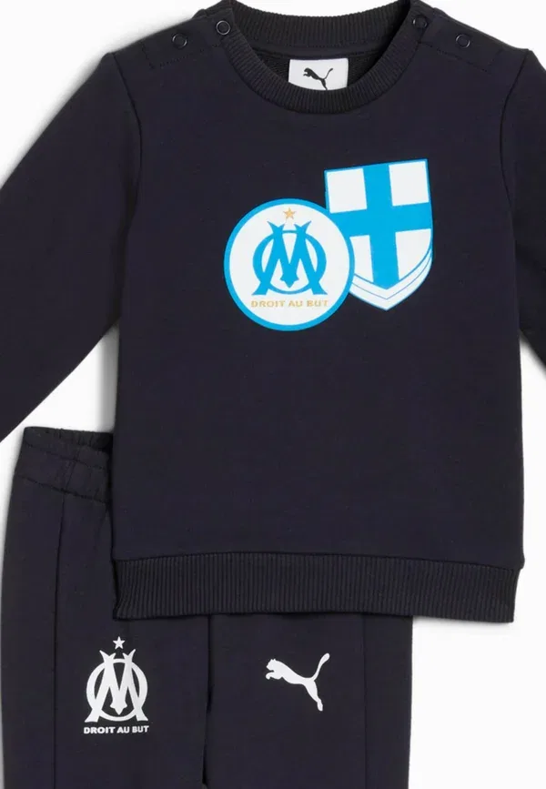 Тренировочный костюм из хлопка и полиэстера Olympique de marseille ftblculture trainingsanzug set unisex, Puma, New Navy-white, белый/темно-синий — фото 3