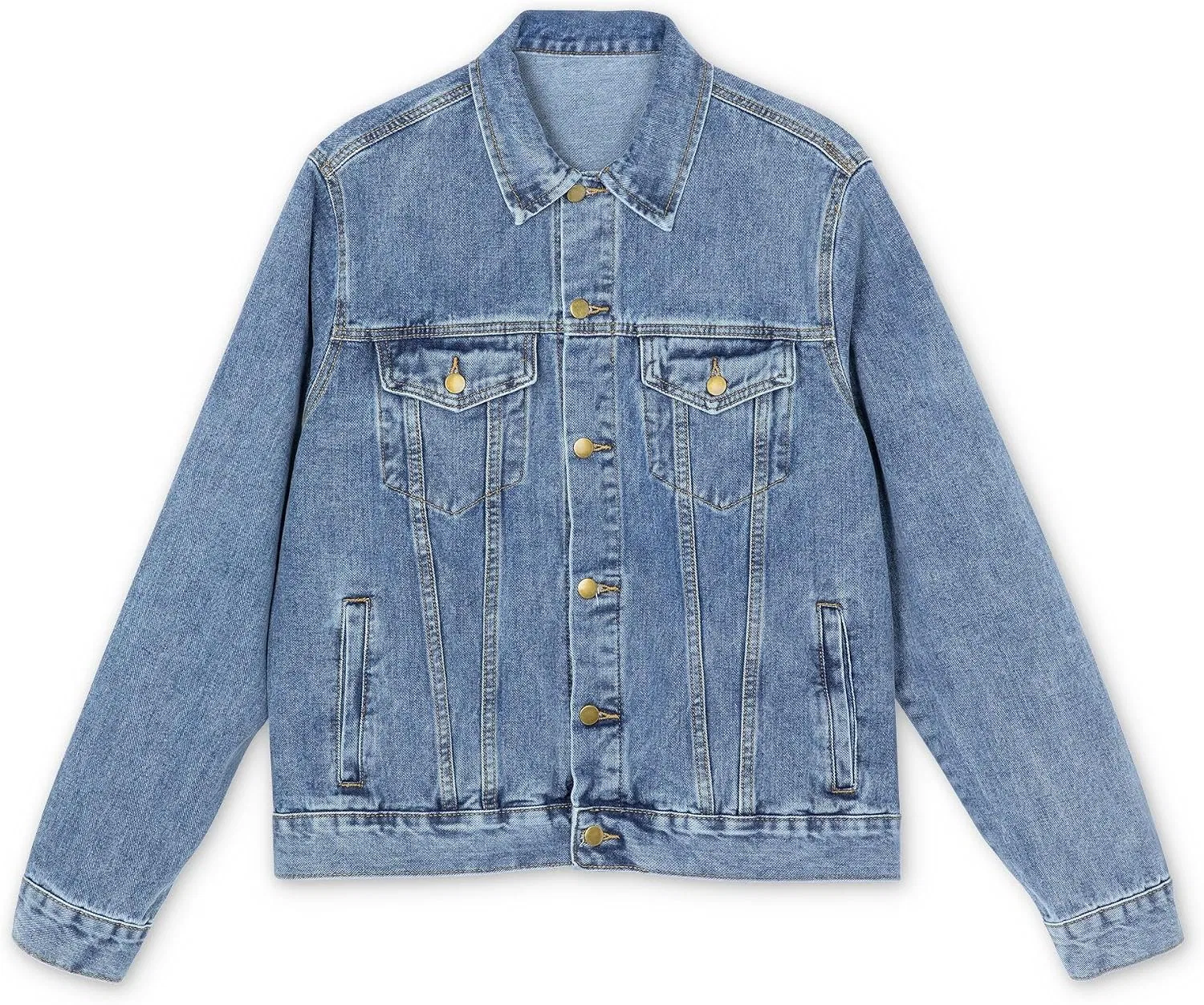 Мужская джинсовая куртка с принтом I Really Don't Care Do You, Medium Denim Wash — фото 2