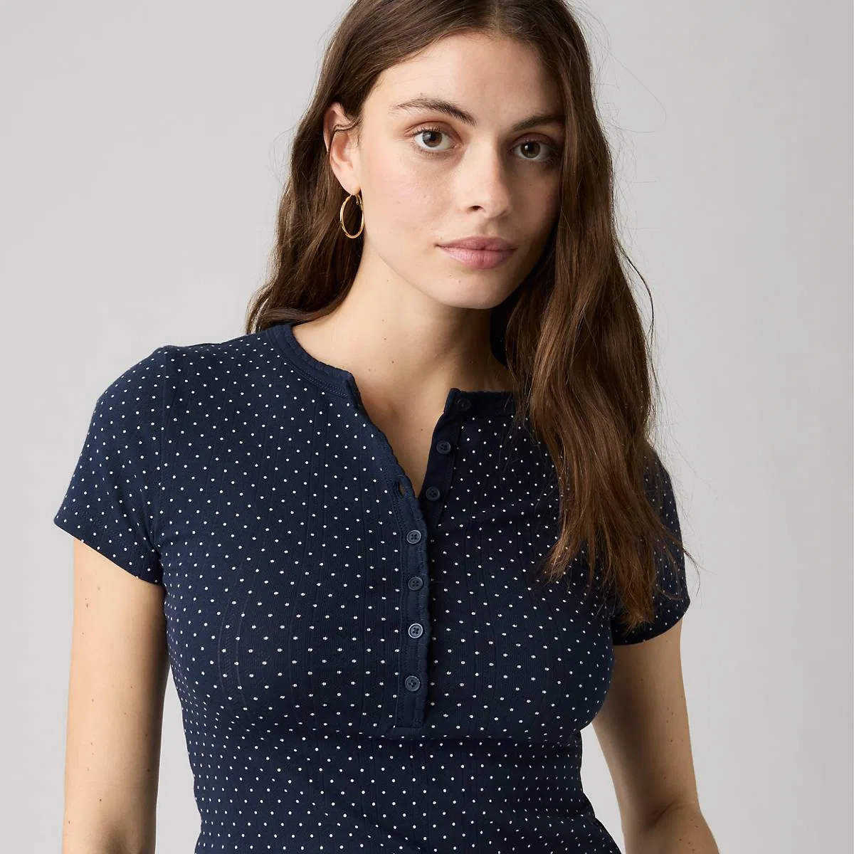 Рубашка-Поло с коротким рукавом из хлопчатобумажной ткани Levi's, Sonja Dot Navy Blazer - Blue — фото 2