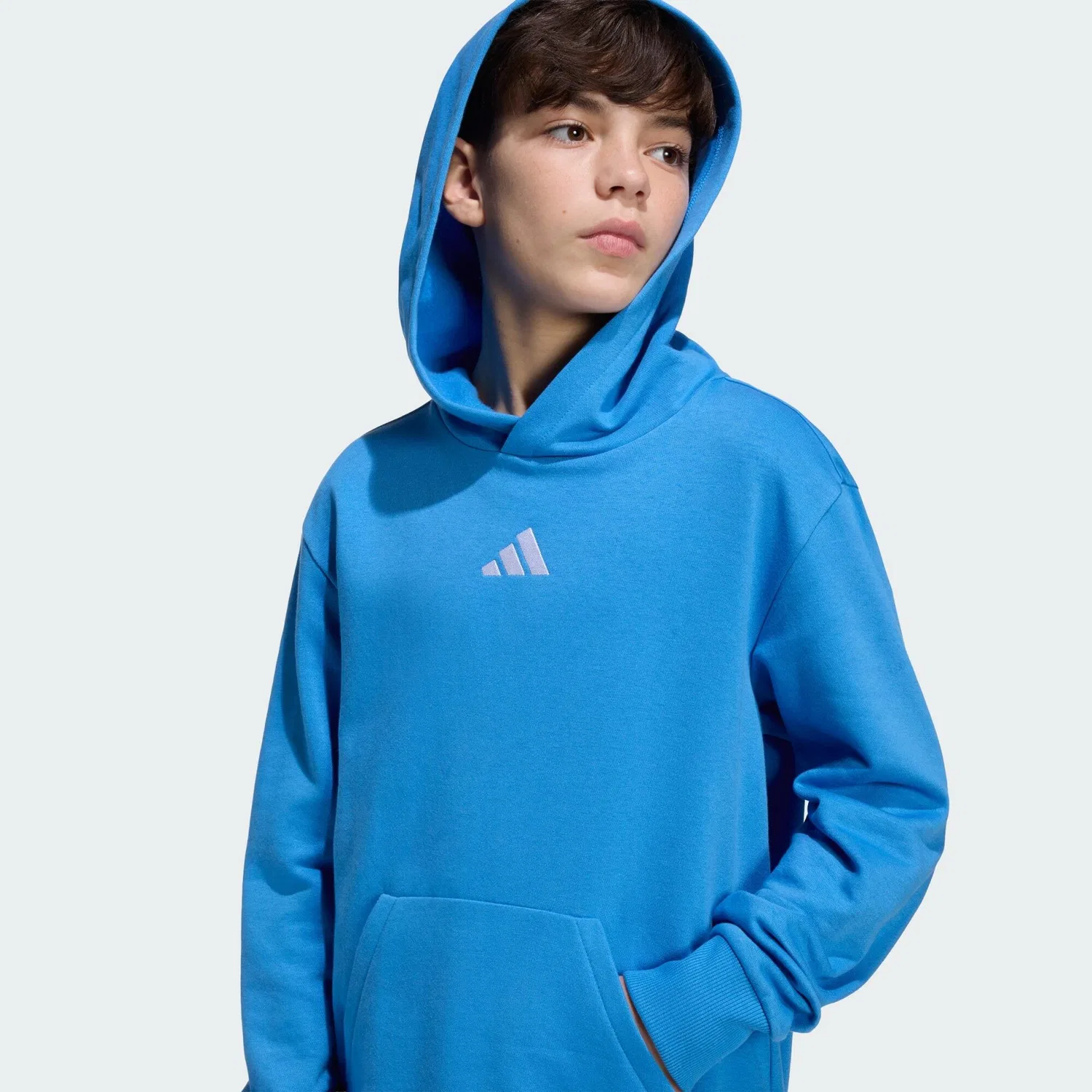 Детское худи с капюшоном Essentials Kids Hoodie Adidas, Blau Weiss — фото 4