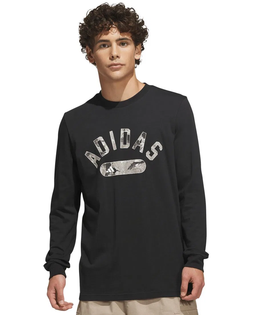Футболка с длинным рукавом с принтом Rock Camo Graphic adidas, Black