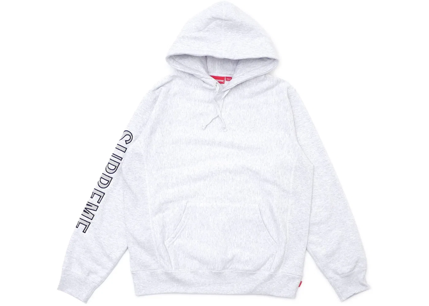Мужская худи с вышивкой Supreme Sleeve Embroidery Supreme, Ash Grey