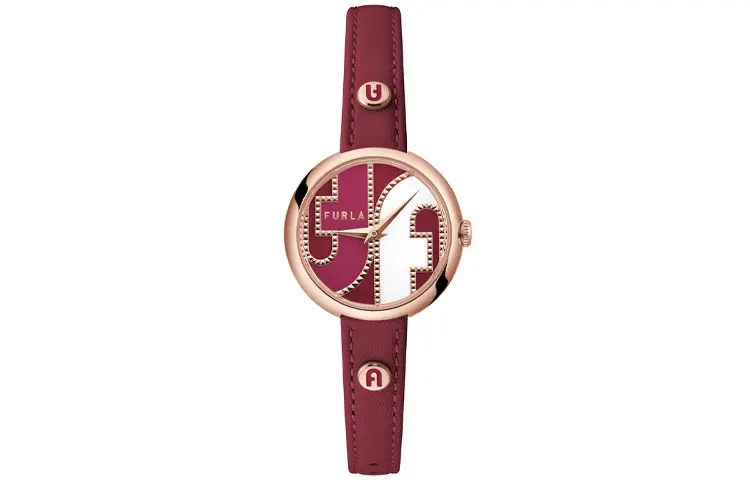 

Furla Часы Wrist Watch Quartz Movement Leather Strap 32mm Red Watch Dial Women's Watch, Red Watch Dial