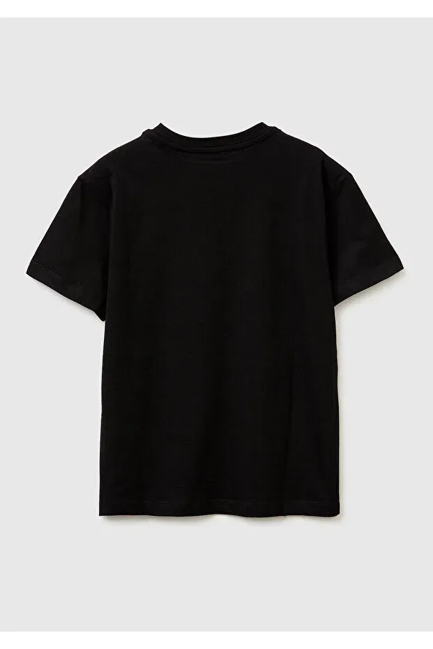 Детская футболка для мальчиков хлопковая United Colors Of Benetton, Black — фото 2