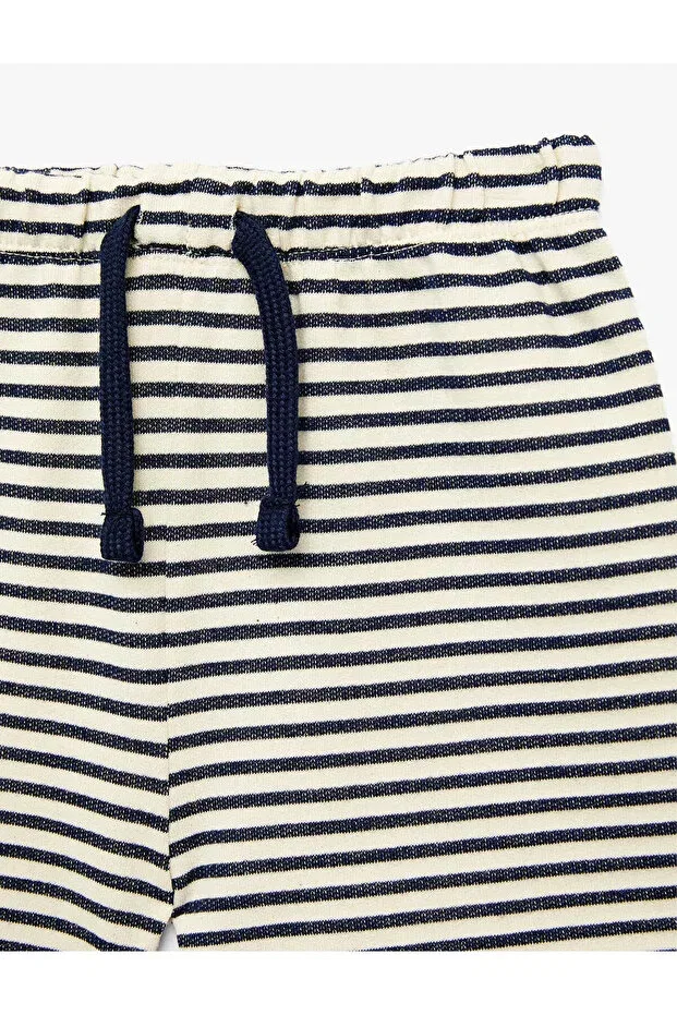 Детские шорты для мальчиков хлопковые Cotton striped navy blue baby boy shorts 6smb40079tk Koton, Navy Blue Striped — фото 4
