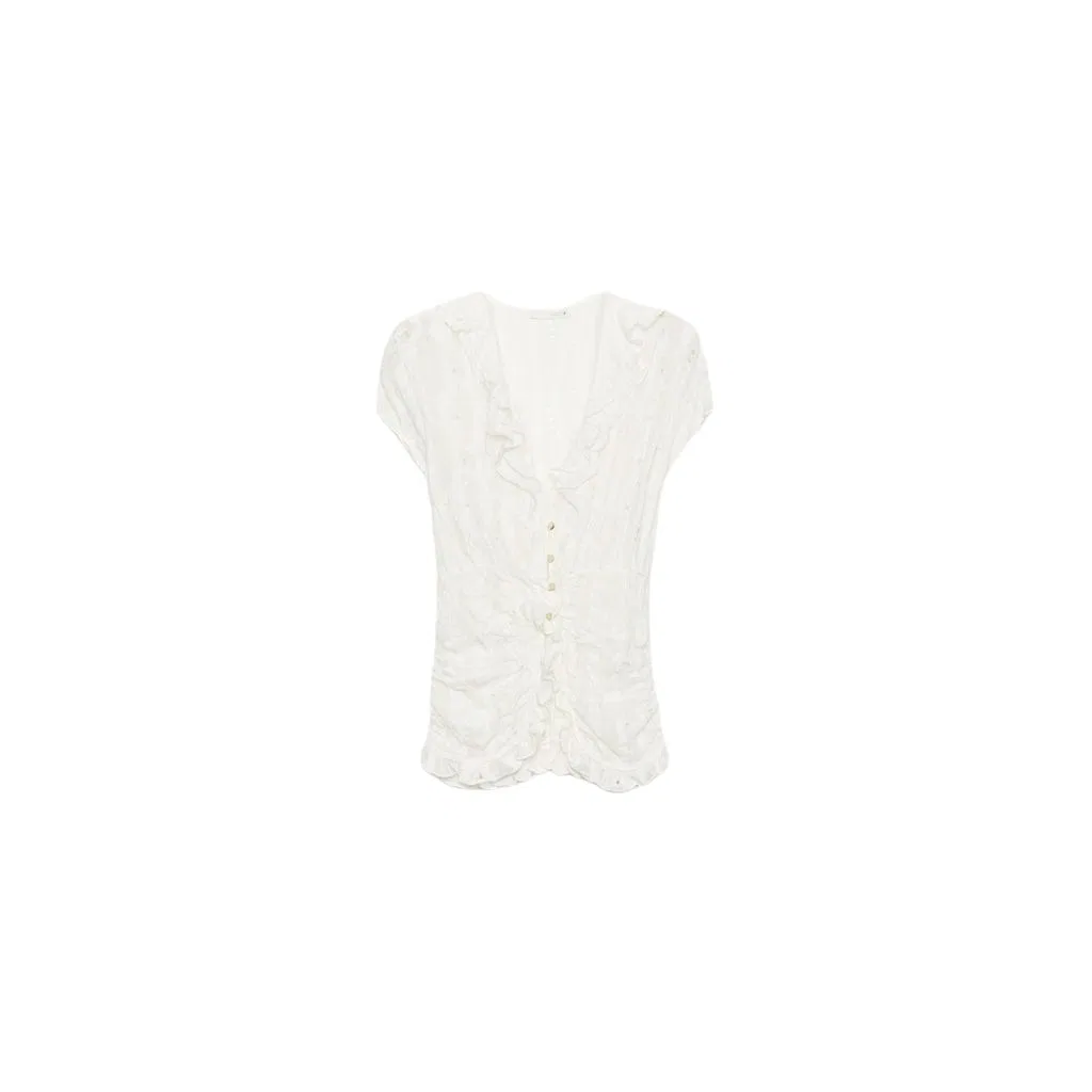 Женский тонкий свитер с v-образным вырезом Frosted White ZARA, Frosted White