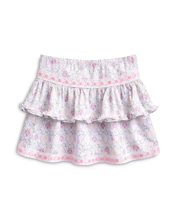 Детская юбка для девочек с принтом Julie Mini Printed Skirt KatieJ NYC, Floral Bouquet — фото 2