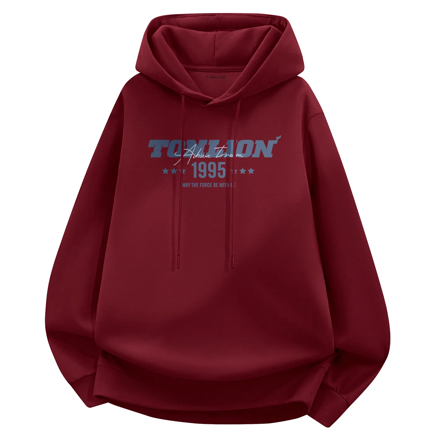 Детское худи на молнии с капюшоном Tonlion, Wine Red Ta Light Blue Dream