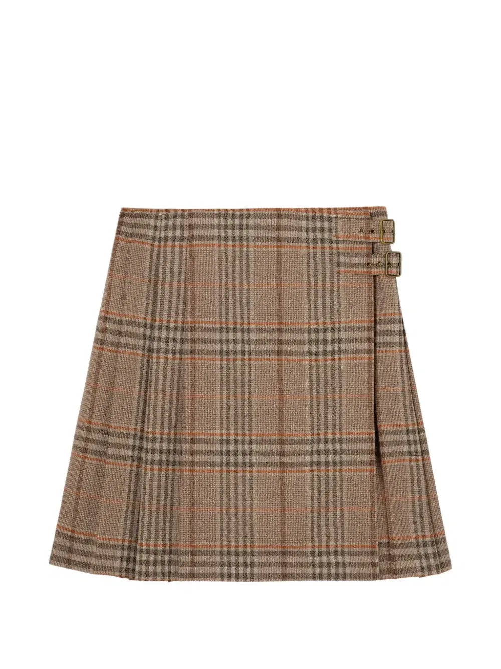 Шерстяной килт в клетку BURBERRY, бежевый