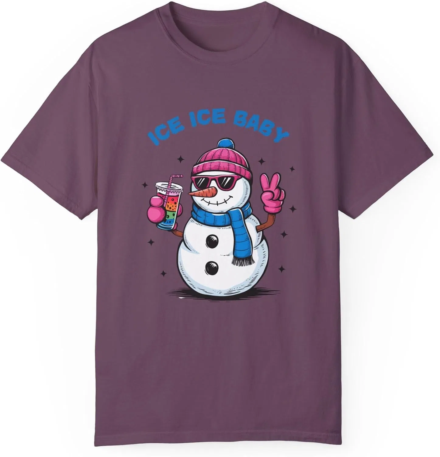 Футболка с принтом Ice Ice Baby Comfort Colors, Berry