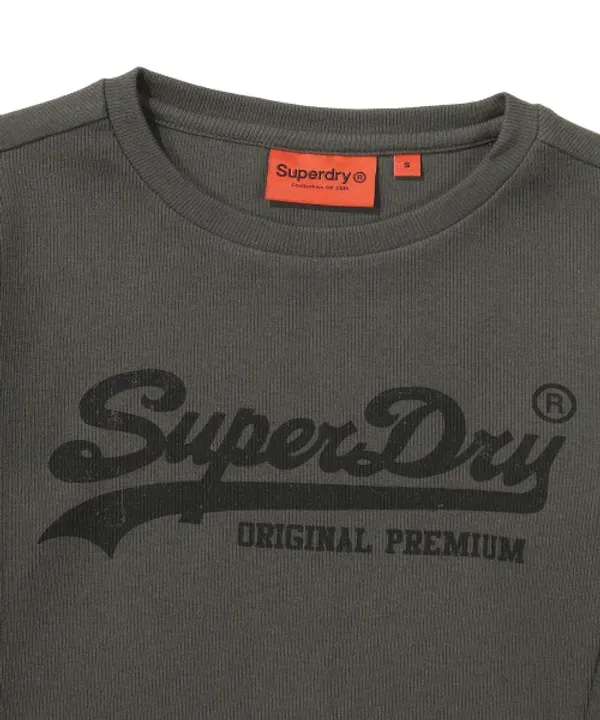 Футболка с длинным рукавом с логотипом Superdry, темно-серый — фото 3