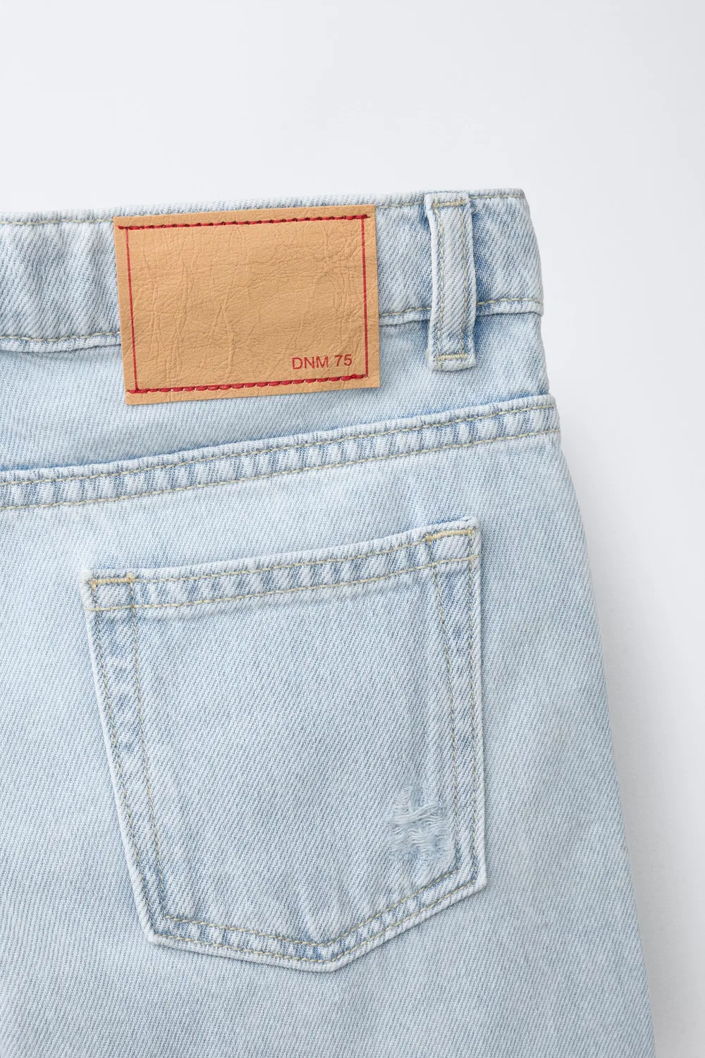 Рваные прямые джинсовые шорты-бермуды ZARA, Light Blue — фото 4