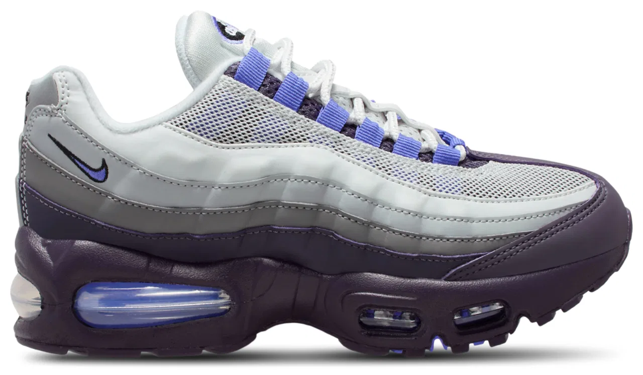 Кроссовки для мальчиков Air Max 95 BB Leather Nike, цвет Photon Dust/Sapphire/Dark Raisin